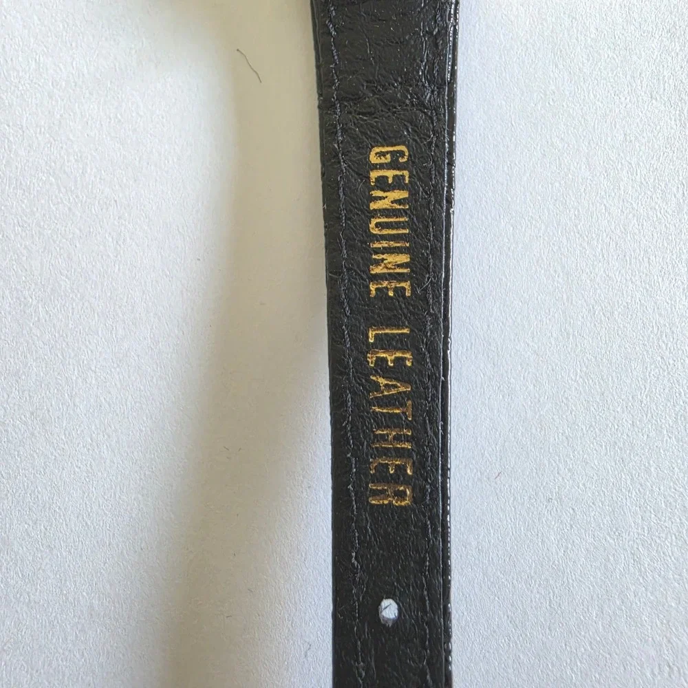Vintage Harley-Davidson Los Angeles Image Watch Gold Tone Leather Strap Untested